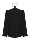 Valentino Contrast-collar Silk Blouse In Black