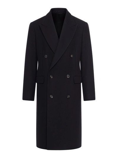 Lardini Double-breasted Coat In Black