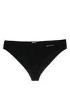 Miu Miu Logo-intarsia Cashmere-blend Briefs In Nero