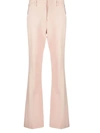 P.a.r.o.s.h Flared Trousers With Side Stripe Detail In Carne