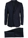 Tagliatore Single-breasted Wool Suit In Blue