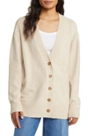 Caslon V-neck Cocoon Cardigan In Tan Doeskin Heather