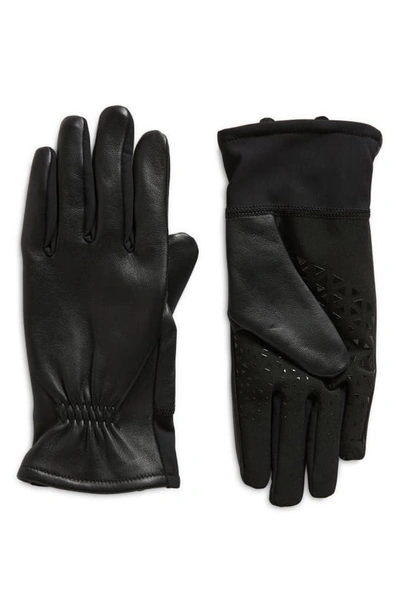 Ur Elastic Cuff Leather Glove In Black
