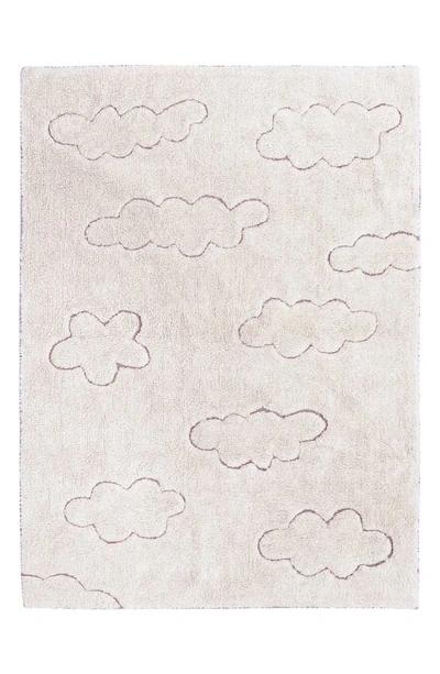 Lorena Canals Rugcycled Clouds Washable Cotton Blend Rug In Natural Rugcycled Yarn