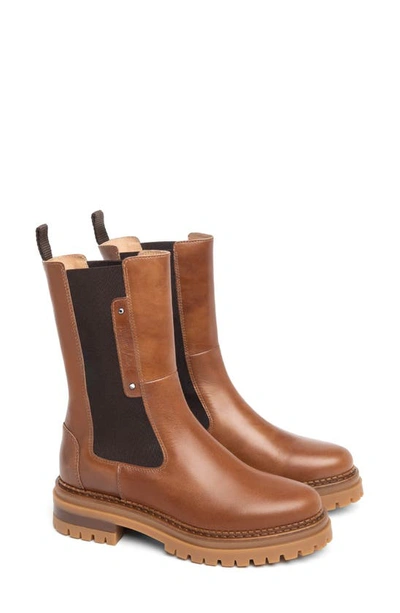 Nerogiardini Leather Mid Chelsea Boots In Brown