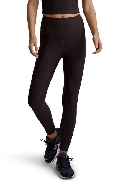 Varley Let's Move Rib High Waist Leggings In Chocolate Torte