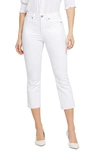 Nydj Womens Slit Denim Cropped Jeans In Optic White