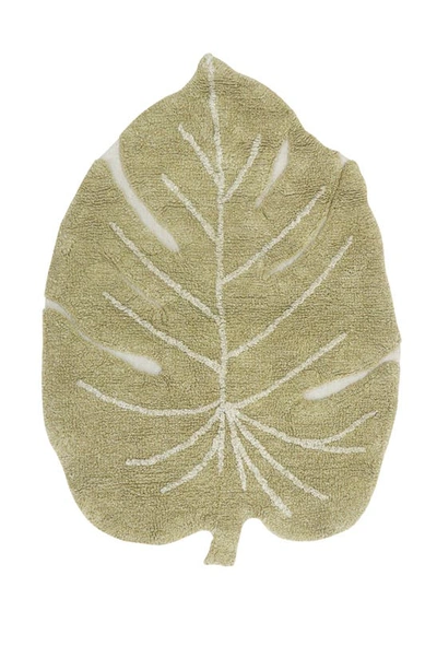 LORENA CANALS LORENA CANALS MINI MONSTERA LEAF WASHABLE COTTON BLEND RUG