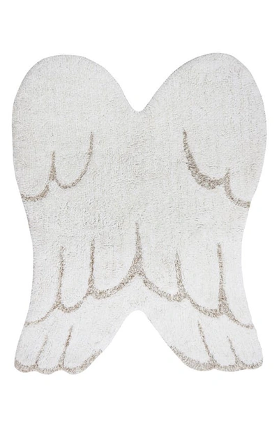Lorena Canals Mini Wings Washable Cotton Blend Rug In Ivory Linen Pearl Grey