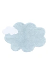 Lorena Canals Mini Dream Washable Cotton Blend Rug In Light Blue White