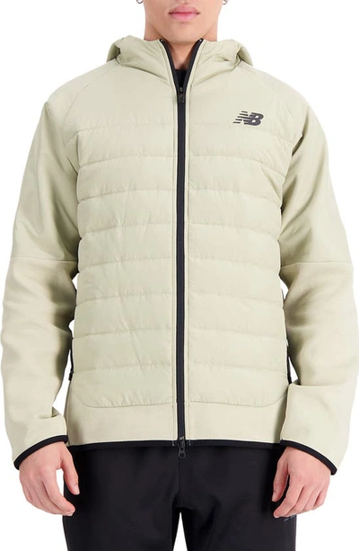 New Balance Men's R.w. Tech Fleece Hybrid Jacket In Beige