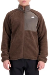 New Balance Q Speed Faux Shearling Jacket In Brown