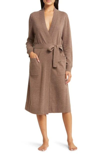 Nordstrom Cashmere Robe In Brown Taupe Heather