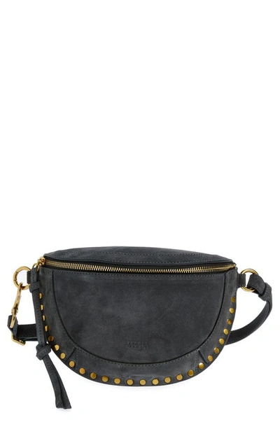 Isabel Marant Skano Suede Crossbody Bag In Anthracite