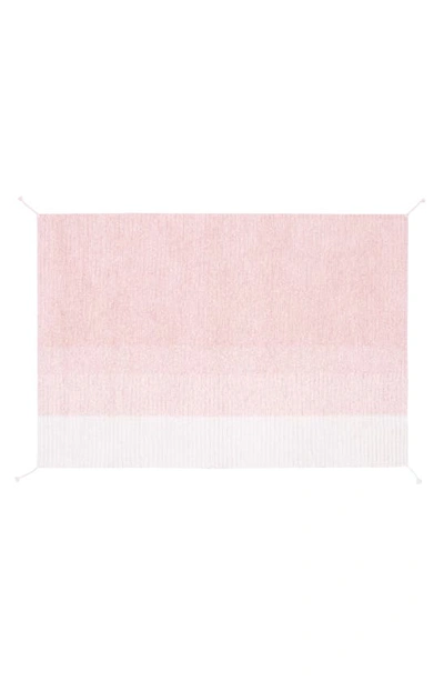 Lorena Canals Reversible Washable Recycled Cotton Blend Rug In Pastel Pink / Ivory