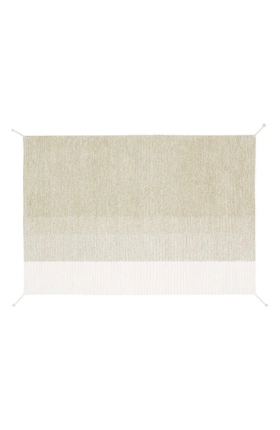 Lorena Canals Reversible Washable Recycled Cotton Blend Rug In Light Olive / Ivory