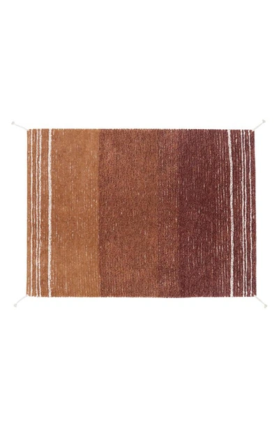 Lorena Canals Reversible Washable Recycled Cotton Blend Rug In Toffee/ Natural Light Honey