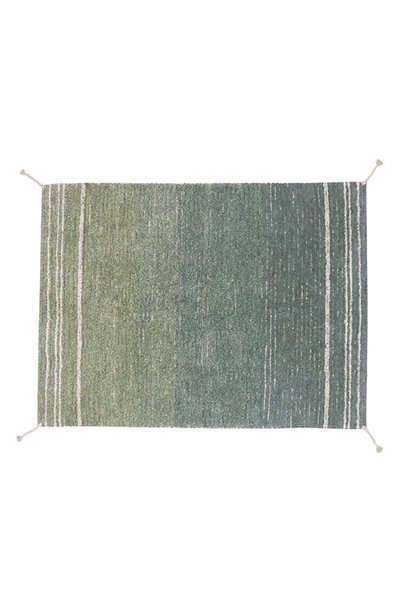 Lorena Canals Reversible Washable Recycled Cotton Blend Rug In Vintage Blue Olive / Natural