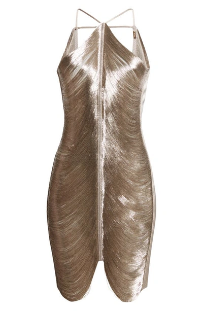 Cult Gaia Mara Dress In Metallic Silver