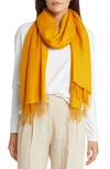 Nordstrom Tissue Weight Wool & Cashmere Scarf In Yellow Treasure