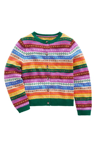 Fair Isle Cardigan Boden Girls Sweaters BODEN Rainbow Fair Isle