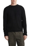 Rag & Bone Harvey Crewneck Cotton & Linen Sweater In Black Black