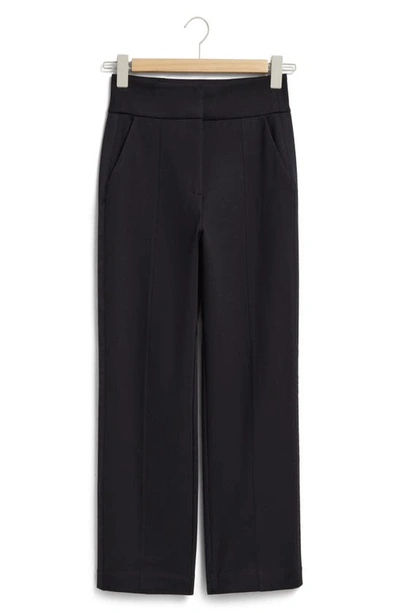 & Other Stories Recycled Polyester Straight Leg Trousers In Black