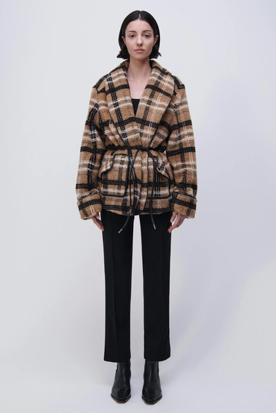 Jonathan Simkhai Kimia Jacket In Camel Plaid