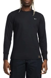 Nike Men's Life Long-sleeve Heavyweight Waffle Top In Black