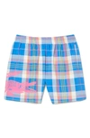 Lacoste Quick Dry Colored Check Swim Trunks In Fiji/ Multicolor