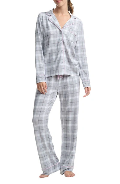 Splendid Plaid Long Sleeve Knit Pajamas In Holiday Plaid