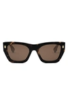 Fendi Roma Rectangular Sunglasses In Havana