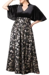 Kiyonna Radiant Opulence Mixed Media Ballgown In Open Miscellaneous