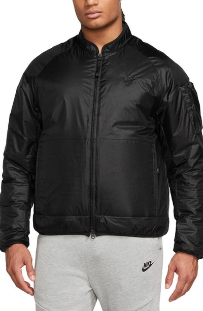 Nike Men's  Sportswear Tech Therma-fit Loose Insulated Jacket In Black/black