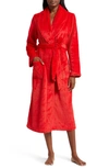 Nordstrom Shawl Collar Plush Longline Robe In Red Barbados