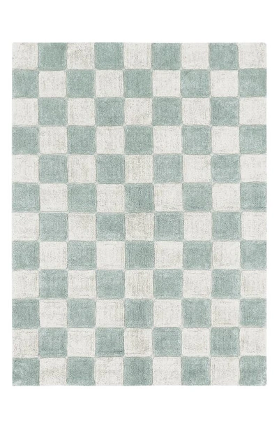 Lorena Canals Washable Rug Kitchen Tiles Blue Sage