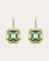 GOSHWARA WOMEN'S DIAMOND & PRASIOLITE ASSCHER-CUT DROP EARRINGS