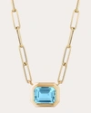 Goshwara 18k Yellow Gold Topaz Pendant Necklace In Blue