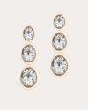 Goshwara Women's Mélange 18k Yellow Gold, Rock Crystal & White Agate Triple Drop Earrings In White