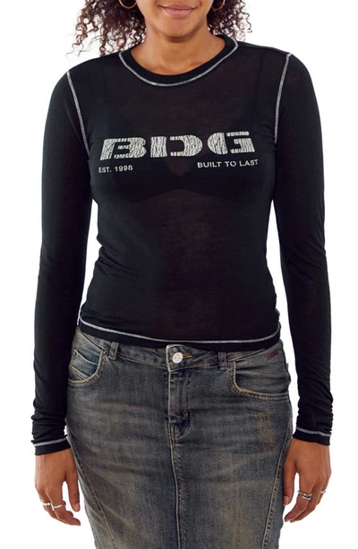 Bdg Urban Outfitters Stencil Logo Long Sleeve Graphic T-shirt In Black