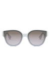 Fendi First Blue Acetate Round Sunglasses In Sblu/brng