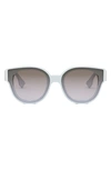 Fendi First Blue Acetate Round Sunglasses In Light Blue