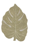 Lorena Canals Washable Rug Monstera In Olive Natural Honey