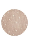 Lorena Canals Kids' Wasahable Round Dot Play Rug In Rose Natural