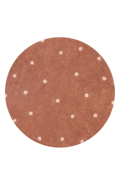 Lorena Canals Washable Rug Round Dot Rug In Chestnut Rose