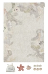 LORENA CANALS SEABED WASHABLE COTTON RUG & OCEAN CREATURE SET