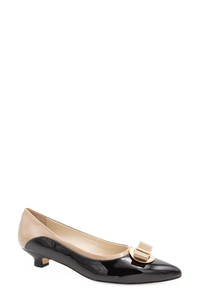 Amalfi By Rangoni Ariete Pointed Toe Pump In Black Glove Taupe Glove