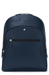 Montblanc Medium Sartorial Leather Backpack In Blue