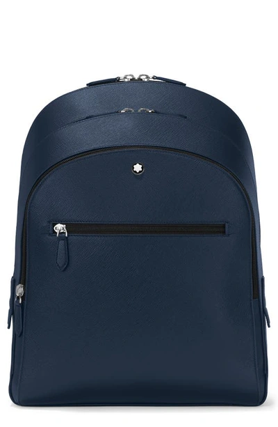 Montblanc Medium Sartorial Leather Backpack In Ink Blue
