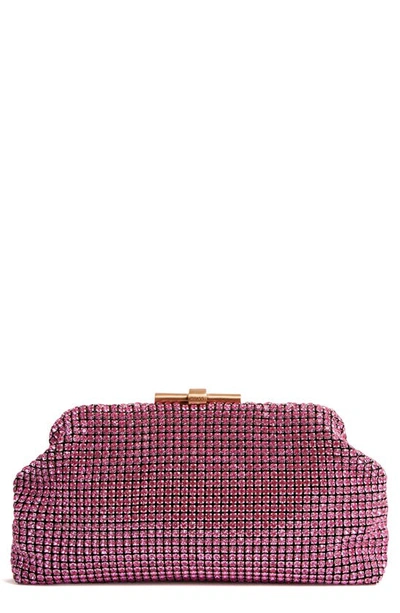 Reiss Adaline Crystal Clutch In Rose